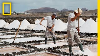 Ever Wonder How Sea Salt Is Made Find Out Here  National Geographic [upl. by Enilkcaj]