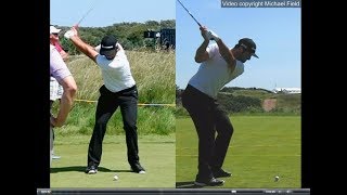 Jon Rahm golf swing  Long Iron faceon amp downtheline July 2017 [upl. by Annay2]