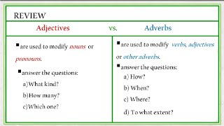 Difference Between Adjective and Adverb [upl. by Nnainot639]