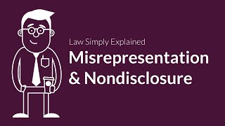 Misrepresentation and Nondisclosure  Contracts  Defenses amp Excuses [upl. by Merete]