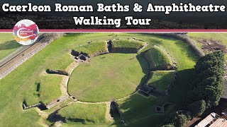 CAERLEON ROMAN BATHS amp AMPHITHEATRE WALES  Walking Tour  Pinned on Places [upl. by Reivaj]