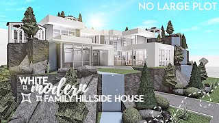 ROBLOX  Bloxburg Blush Modern Aesthetic Family Hillside Mansion  2 story  Build amp Tour [upl. by Amilah]