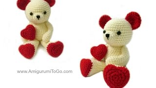 Amigurumi Valentine Teddy Bear Part One [upl. by Merfe]