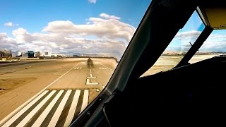 Airbus A321 Cockpit View  Takeoff amp Landing LAXLAS [upl. by Fishback]