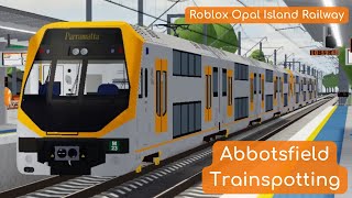 Abbotsfield Trainspotting  Roblox Opal Island Railway [upl. by Attinahs]