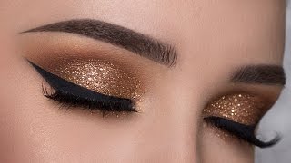 EASY Copper Glitter Smokey Eye Makeup Tutorial [upl. by Learsi943]