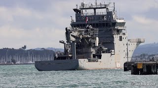 HMNZS Manawanui Berths Without Tugs Auckland  2024 [upl. by Tannie]