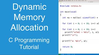 Dynamic Memory Allocation  C Programming Tutorial [upl. by Jovia]