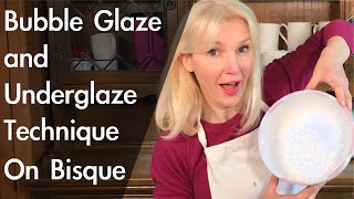 Bubble Glaze Technique on Bisque Pottery [upl. by Tedi]