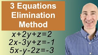 Solving Systems of 3 Equations Elimination [upl. by Atenek]