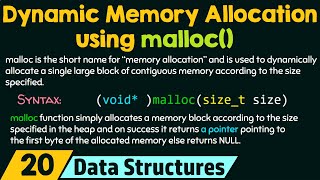 Dynamic Memory Allocation using malloc [upl. by Saul]