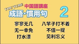 【中級中国語講座】よく使う「成語・俗語・諺・流行語」第２回目 [upl. by Dickson]