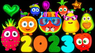 2023 BIG Collection  Funky Fruits Baby Sensory  Animation and Dance amp Bedtime Music [upl. by Yddub394]