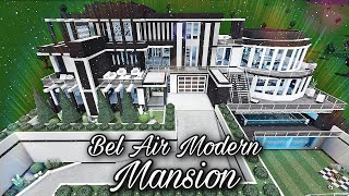 BLOXBURG BEL AIR MODERN MANSION TOUR No Large Plot [upl. by Enyrat649]