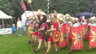 Roman Reenactment at the Amphitheatre in Caerleon Marching In [upl. by Shara]