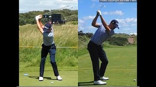 Justin Thomas golf swing  Long Iron faceon amp downtheline July 2017 [upl. by Georges465]