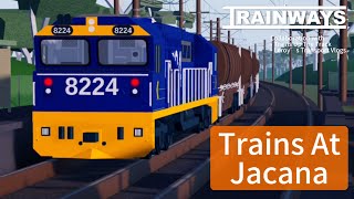 Trains At Jacana  Trainways Roblox [upl. by Nivek640]