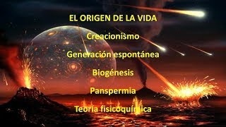 Creacionismo Generación espontánea Biogénesis Panspermia y Teoría fisicoquímica [upl. by Nitsraek829]