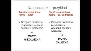 3 Mowa zależna i niezależna [upl. by Ydeh]