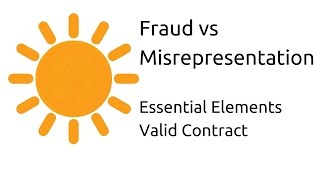 Fraud vs Misrepresentation  Other Essential Elements of a Valid Contract  CA CPT  CS amp CMA [upl. by Eustatius958]