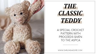 The Classic Teddy Bear Crochet Pattern by Darling Jadore  Amigurumi Crochet Teddy Bear Pattern [upl. by Ahseinaj]