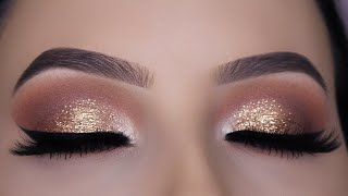 Classic Brown Glitter Eye Makeup Tutorial [upl. by Shull353]