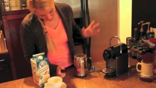 Nespresso Aeroccino Plus Frother Review Frothing Almond Milk [upl. by Jamille755]